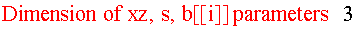 Dimension of xz, s, b[[i]] parameters   3